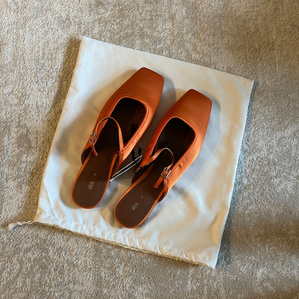 Zara orange mules | NWT | Size 9